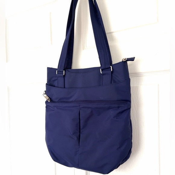 Travelon Bag Anti-Theft RFID blocking Tote Shoulder Bag Navy Blue - Picture 3 of 16